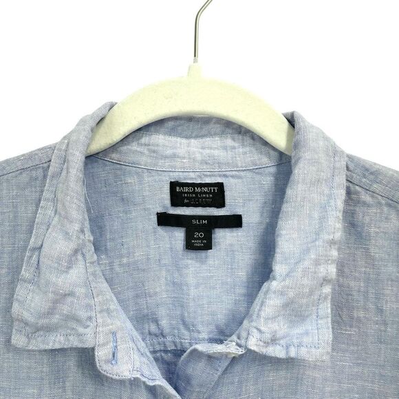 J. Crew Slim perfect shirt in Baird McNutt Irish linen Size 20 blue - Picture 3 of 5